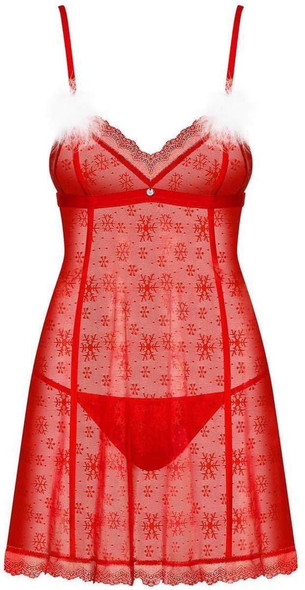 Obsessive - Claussica Babydoll & Thong XS/S — afbeelding 1