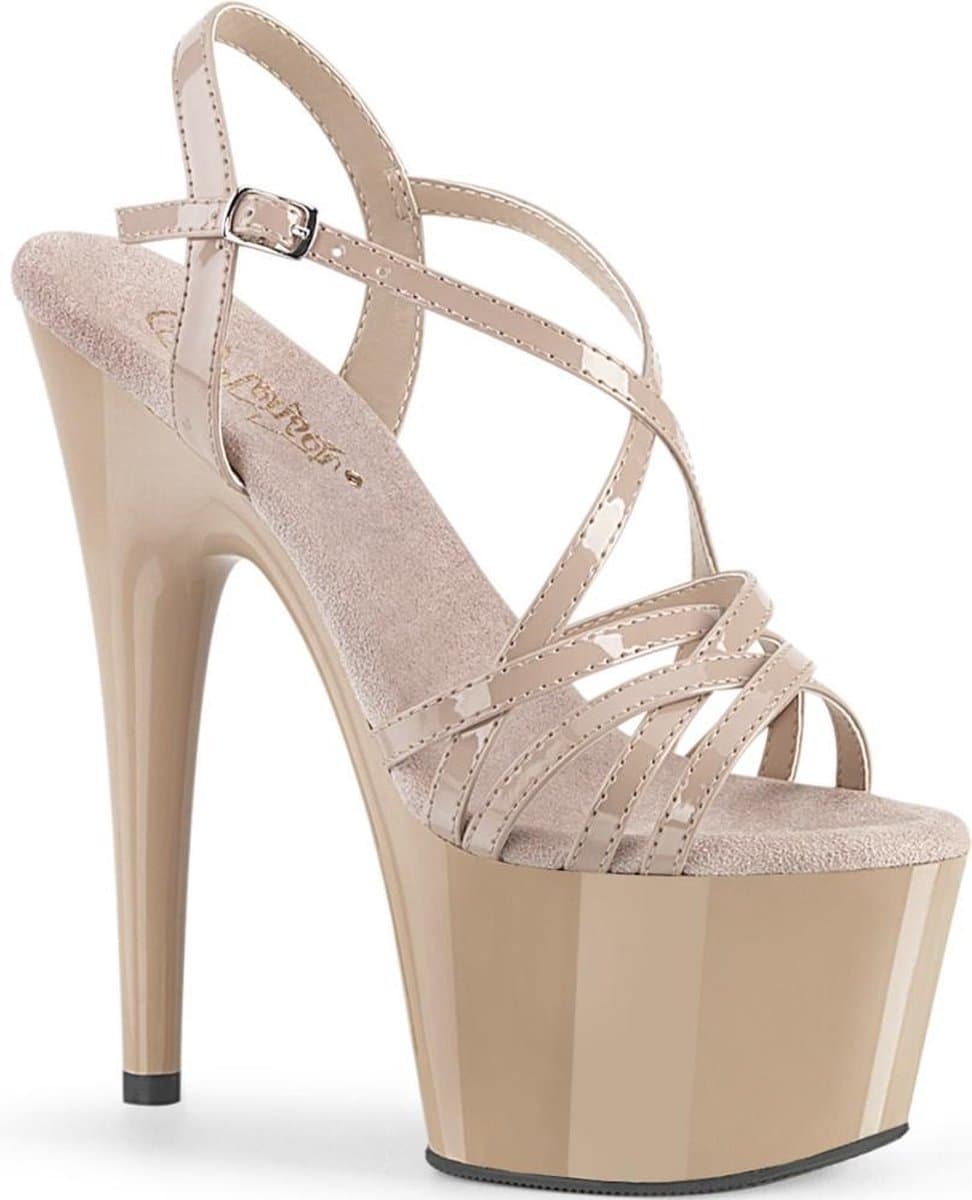 Pleaser - ADORE71 Sandaal met enkelband, Paaldans schoenen - Paaldans schoenen - 35 Shoes - Creme — afbeelding 1