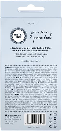 MISTER SIZE 53 Ultra Dunne M condooms (10 pack) — thumbnail 3