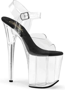 Pleaser - FLAMINGO-808 Sandaal met enkelband, Paaldans schoenen - Paaldans schoenen - 36 Shoes - Zwart — thumbnail 1
