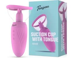 Teazers - Suction Cup met Clitoris Vibrator - Clitoris Zuiger met Tong - Vibrators voor Vrouwen - Sex Toys voor Vrouwen - Vibrators - Clitoris Stimulator - Roze