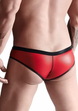 Wetlook Men's brazilian style briefs - Red — thumbnail 2