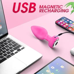 Oneay Vibrerende Anale Plug met Afstandsbediening – Prostaat Massager voor Mannen & Vrouwen – 10 Vibratiestanden – Draadloos Seksspeeltje – Kleine Buttplug voor Beginners – Stil & Waterbestendig – Roze rood — thumbnail 3