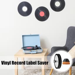 Vinyl Label Reiniger - Platen Reinigingsset - Muziek Collectie Onderhoud - Dubbelzijdig Waterdicht Ontwerp - 11.7 cm Diameter - Zwart — thumbnail 4