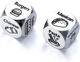 2 Stks Verjaardag Date Night Gifts Food Decision Dice Decider Valentijnsdag Geschenken voor Hem Haar Kerst Verjaardagscadeaus voor Man Vrouw Vriend Vriendin Grappige Geschenken voor Vrouwen Mannen — thumbnail 1