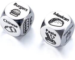2 Stks Verjaardag Date Night Gifts Food Decision Dice Decider Valentijnsdag Geschenken voor Hem Haar Kerst Verjaardagscadeaus voor Man Vrouw Vriend Vriendin Grappige Geschenken voor Vrouwen Mannen