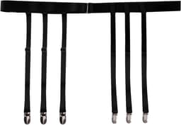 Elegante jarretellenhouder voor dames met 6 metalen clips, verstelbare tailleband, perfect voor kousen en panty's — thumbnail 1