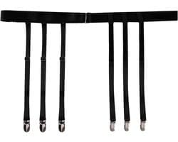 Elegante jarretellenhouder voor dames met 6 metalen clips, verstelbare tailleband, perfect voor kousen en panty's