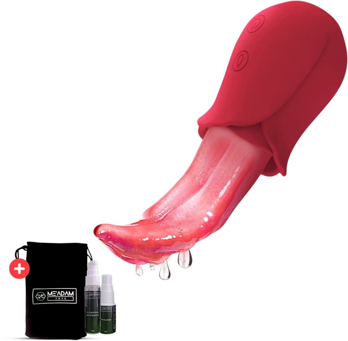 ME'ADAM - Tong Vibrator voor Vrouwen – Clitoris Stimulator met Lick-Beweging – 10 Standen – Siliconen – Oplaadbaar & Waterbestendig - Sextoys voor vrouwen — afbeelding 1