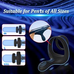 Daity Vibrerende Cockring met Perineum Stimulator – 2 Motoren, 9 Vibratiestanden – Siliconen Penisring met Afstandsbediening – Voor Mannen & Koppels – Zwart — thumbnail 3