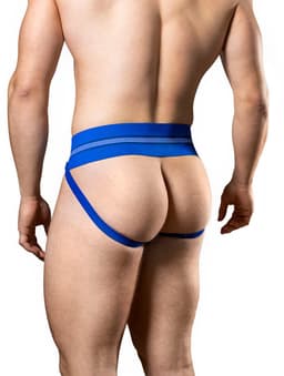 MM Sports The Original No. 10 Swimmer/Jogger Jockstrap 3 inch Blue - MAAT XL - Heren Ondergoed - Jockstrap voor Man - Mannen Jock — thumbnail 4