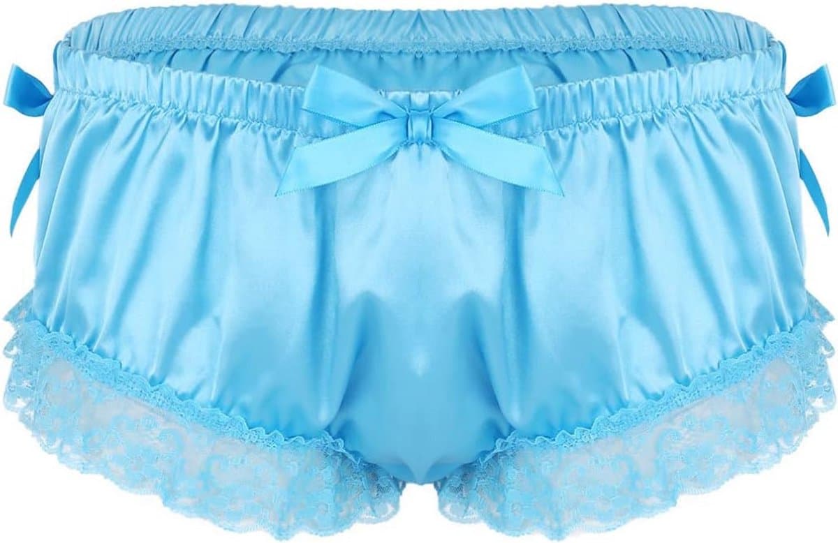Satijnen String Slip met Kant en Ruches voor Heren — afbeelding 1
