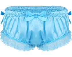 Satijnen String Slip met Kant en Ruches voor Heren