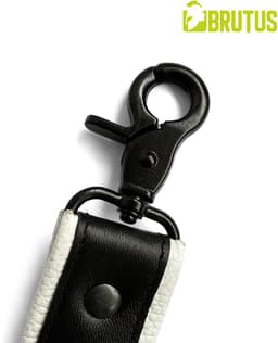 BRUTUS Leather Leg Harness Black-White — thumbnail 4