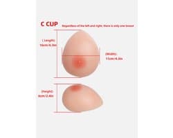 Zelfklevende Siliconen Borsten – Cup C– 800 gram- Borstprothese – Travestie, Crossdress & Cosplay –Nep Tieten-Nep Borsten-