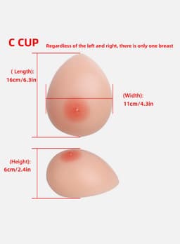 Zelfklevende Siliconen Borsten – Cup C– 800 gram- Borstprothese – Travestie, Crossdress & Cosplay –Nep Tieten-Nep Borsten- — thumbnail 1