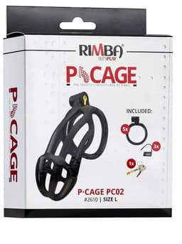 Rimba Toys - P-Cage PC02 - Kunststof Kuisheidskooi - Peniskooi - Chastity - Zwart — thumbnail 5
