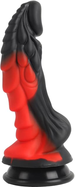 Banoch | Fantasy Dragon Dildo | Rood/Zwart – Siliconen Dildo met Zuignap | Gedetailleerde Textuur | Flexibel & Stevig | Monster creature — thumbnail 9