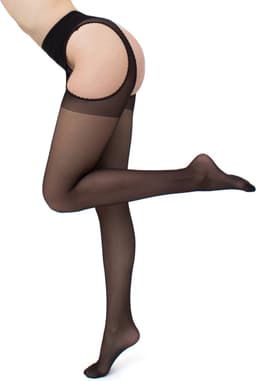 GIULIA Panty - Love 20 - Open Kruis Panty - Strip Panty - Erotiek - Open Heupen - 20 Den - Medium - Zwart — thumbnail 2