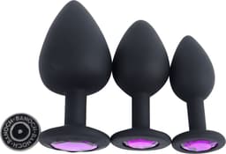 Banoch - Buttplug Penumbra Deep Purple Large - Siliconen buttplug Zwart - kristal - Paars — thumbnail 5