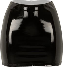 Christine le Duc - Mini Rokje met Wetlook - Lak Kleding - Laklook - Black Love - Zwart — thumbnail 13