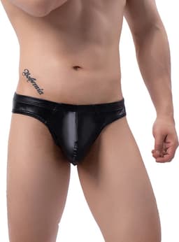 Slip-Heren-Zwart-Sexy-Opwindend-Mannen-Erotisch-Latex-Goedkoop — thumbnail 1