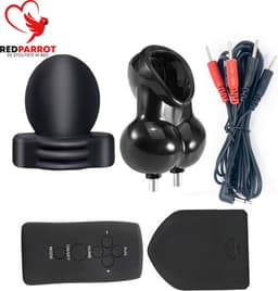 E-stim eikel en balzak - Elektrische stimulatie penis en scrotum - Stroom seks - Schok - BDSM - 2 in 1 luxe set - Goede kwaliteit — thumbnail 6