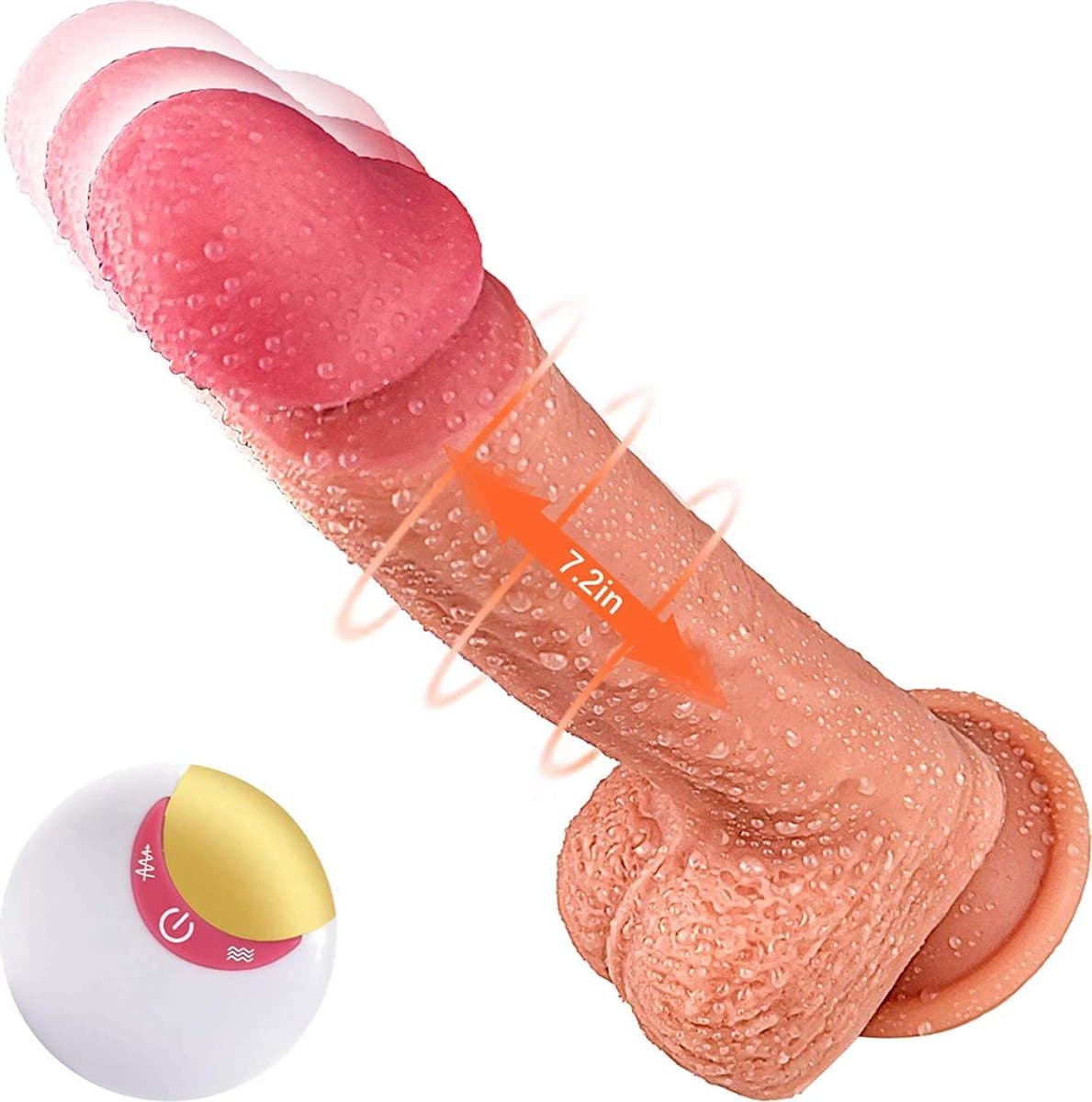 stotende en intens trillende - thrusting dildo. strak design — afbeelding 1