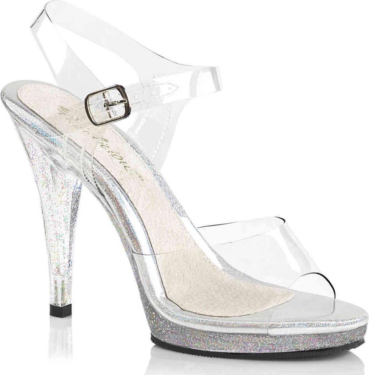 Fabulicious - FLAIR408MG Sandaal met enkelband - US 15 - 46 Shoes - Transparant/Zilverkleurig — afbeelding 1