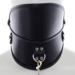 Banoch - Posture collar black extra - pu leer - zwart - bdsm — thumbnail 13