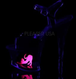 Pleaser - MOON-708FLM Sandaal met enkelband, Paaldans schoenen - Paaldans schoenen - 39 Shoes - Zwart/Multicolours — thumbnail 3