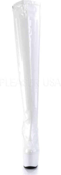 Pleaser - ADORE-3000 Plateau Overknee Laarzen - Paaldans schoenen - 39 Shoes - Wit — thumbnail 2