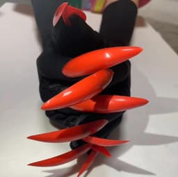 Handschoenen Halloween - Halloween lange poothandschoenen zwart met rode nagels, uniseks voor dames en heren, cosplay heksenhandschoenen, elastische griezelhandschoenen — thumbnail 3