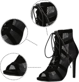 Dansschoenen met stiletto hoge hakken voor dames, 7 cm hak, peep toe sandalen, comfortabele latin dansschoenen met antislipzool, elegante danshakken voor dansevenementen — thumbnail 3