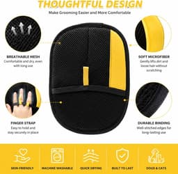 Handschoenen voor het verwijderen van haar van huisdieren: verwijder haar, geschikt voor een bank, kleding of auto. Anti-statisch, reinigbaar, herbruikbaar. Zwart. — thumbnail 3