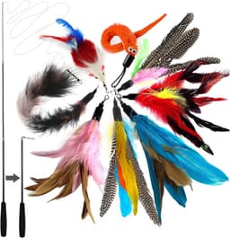 Kattenspeelgoed Met Veren, Interactief Speelgoed Voor Katten, 8 Reserveonderdelen Voor Veren, Vogels en Muizen — thumbnail 1