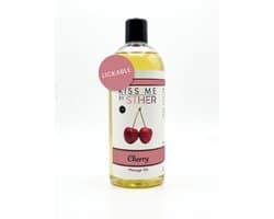Sther Premium Massage olie en Glijmiddel 2-in-1 – Ontspannende Massageolie Erotisch – Kers – 500 ml – Nederlandse Productie