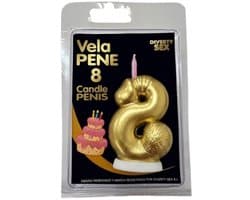 Penis Kaars Nummer 8 Goud