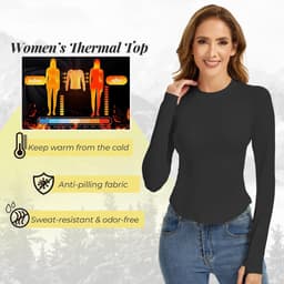 Thermal Underwear for Women, Winter Warm Base Layer Compression Set Fleece Lined Long Johns dames Thermisch ondergoed voor dames, winterwarme basislaag compressieset — thumbnail 3