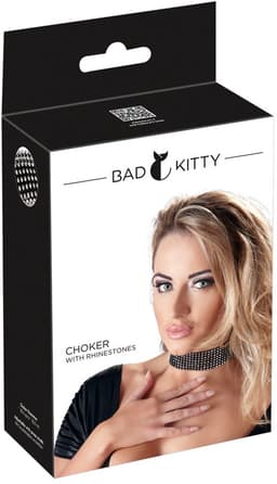 Bad Kitty – Sprankelende Halsband voor de Stijlvolle Slaaf Verstelbaar - Zwart — thumbnail 2
