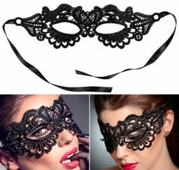 Zwart Kant Oogmasker Dames – Masquerade Masker – Venetiaans Masker – Seks / Feest Masker — thumbnail 2