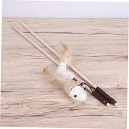 Kat Teaser Toverstaf 4 Stuks toverstaf speelgoed kittens plagen kitten speelgoed kattenspeelgoed speelgoed- kitten plagen speelgoed kat speelstok houten katten teaser Bamboe — thumbnail 3