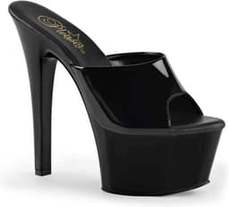 Pleaser - ASPIRE-601 Muiltjes - Paaldans schoenen - 41 Shoes - Zwart — thumbnail 1