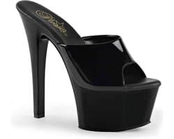 Pleaser - ASPIRE-601 Muiltjes - Paaldans schoenen - 41 Shoes - Zwart