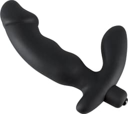 Rebel – Siliconen Penis Vorm Anaal Vibrator met Licht Gebogen Ontwerp en Eikel – Zwart — thumbnail 3