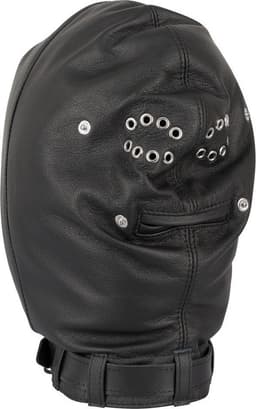 LateX – Latex Hoofdmasker in Strakke Anatomische Vorm met Montage Ring voor Mond – Zwart — thumbnail 4