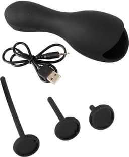 Vibrerende Masturbator met 3 Dilators - Eikel Vibrator - 10 Standen - Oplaadbaar - Zacht Siliconen - Vibrator voor Mannen — thumbnail 6