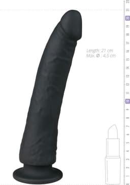 EasyToys - Realistische Dildo - Inclusief Zuignap - Dildo's - Dildo met Zuignap - 21 cm - Zwart — thumbnail 4