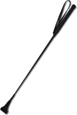 ZADO – 65 cm Lederen ‘Riding Crop’ met Polsband voor de Correctionele Tik – Zwart — thumbnail 2