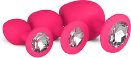 Siliconen Buttplug Met Diamant - Roze — thumbnail 6